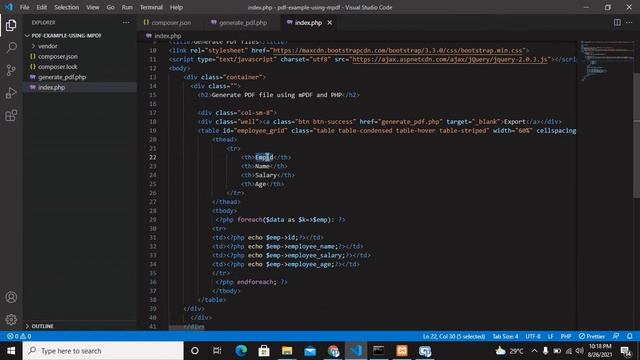 Generate PDF Using mPDF and PHP | Create PDF File From HTML Using PHP | Generate PDF PHP Source Cod смотреть онлайн
