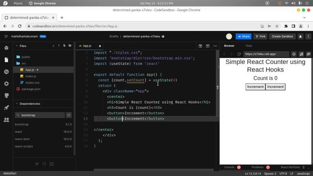 Simple Counter App using ReactJs | useState| React Hooks React JS | New Tricks Daily смотреть онлайн