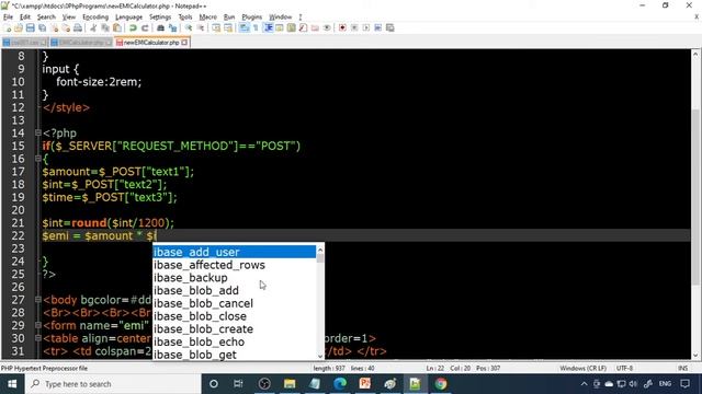 Oth989 EMI Calculator | Learn how to write php code | XAMPP php source code download | 4k #highblix смотреть онлайн