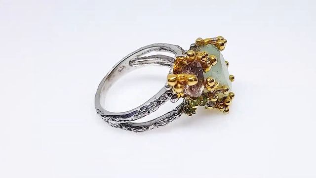 Серебряное кольцо с аквамарином смотреть онлайн
