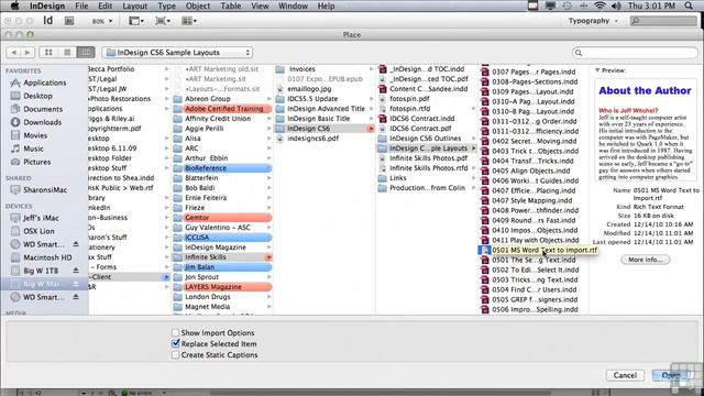 032  Indesign CS6 0501 Placing Text From Word Processing Applications