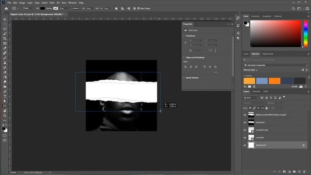 How to Create Torn Paper Style Cover Art Design - Photoshop Tutorials смотреть онлайн