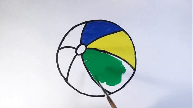 Как нарисовать МЯЧ/УЧИМ ЦВЕТА/Рисунок-раскраска для детей/ How to draw a ball смотреть онлайн