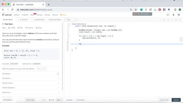 Leetcode #1: Two Sum (Java) смотреть онлайн