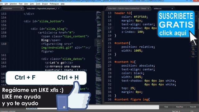 SublimeText + Emmet - 23 buscar y reemplazar @JoseCodFacilito смотреть онлайн