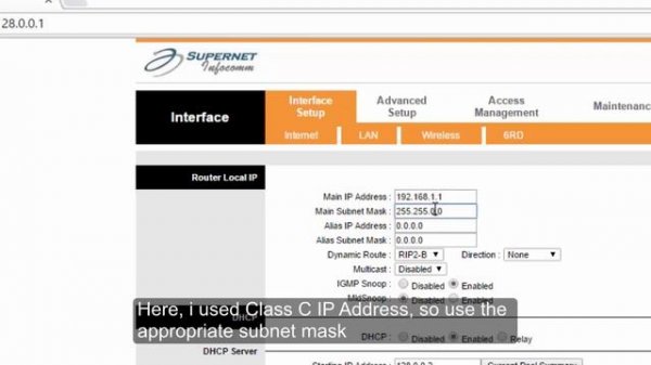 How to change IP Address of Default Gateway, DHCP Server & Subnet Mask in LAN Network (ADSL Modem)
