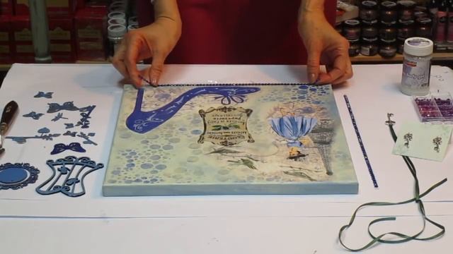La Parisienne  Decoupage & Mixed Media On Canvas Tutorial DIY