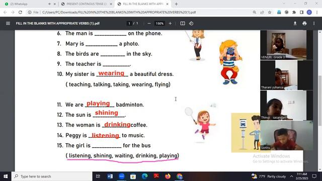 "I am doing "- Present Continuous Tense for Kids - Lesson 03 (For Sri Lankan students ) смотреть онлайн