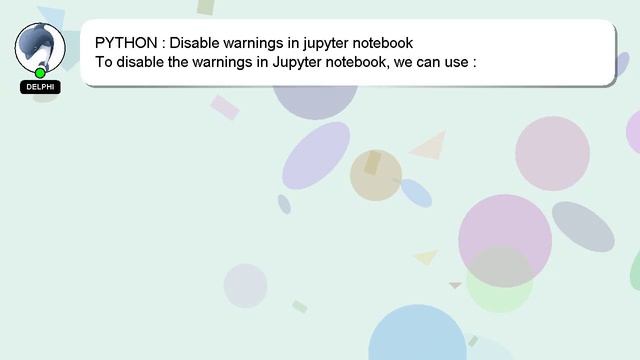PYTHON : Disable warnings in jupyter notebook смотреть онлайн