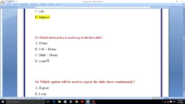 Impress MCQs || Libre office impress MCQs ✍️✍️ смотреть онлайн