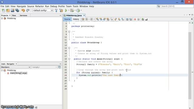 Print all the values in an array with an enhanced for loop in Java смотреть онлайн