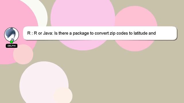 R : R or Java: Is there a package to convert zip codes to latitude and longitude and put on a map? смотреть онлайн