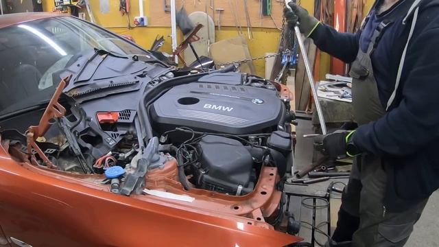 BMW 4 (F32). Front end restore. Ремонт переда. смотреть онлайн