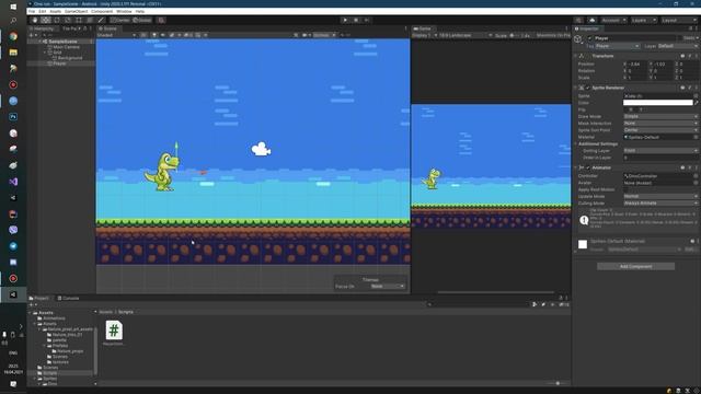 Dino Run - Создаем фон и добавляем прыжки - 2 смотреть онлайн