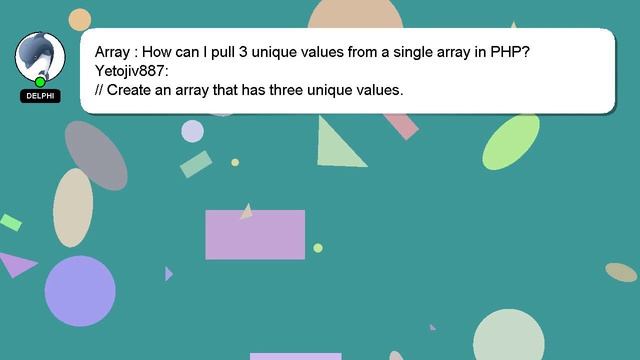 Array : How can I pull 3 unique values from a single array in PHP? смотреть онлайн
