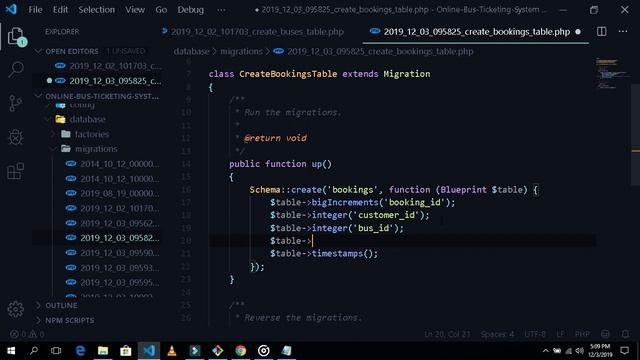 Laravel Online Bus Ticketing System from scratch step by step Table Migration Part 2 смотреть онлайн