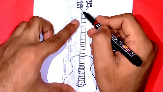 How to draw Guitar |How to draw Guitar easy step by step |Guitar drawing design |Guitar drawing смотреть онлайн