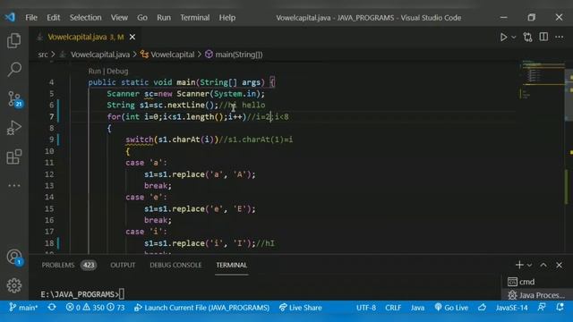 Program to Replace Vowels to Uppercase in a String смотреть онлайн