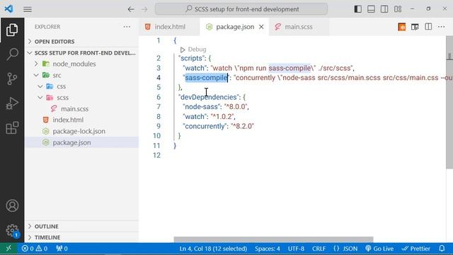 Node SASS setup and compile SCSS смотреть онлайн