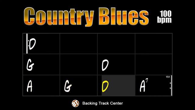 Country Blues Backing Track In D - 100bpm