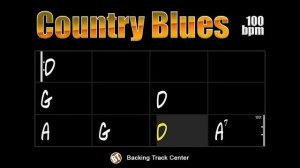 Country Blues Backing Track in D - 100bpm