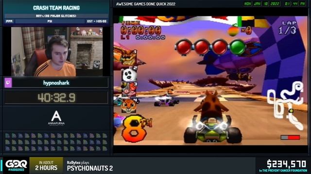 Crash Team Racing by hypnoshark in 50:51 - AGDQ 2022 Online смотреть онлайн