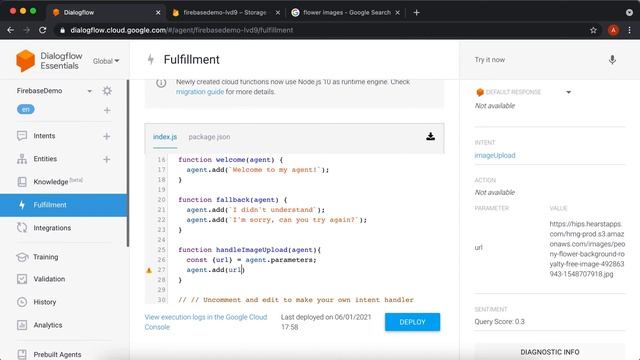 Dialogflow Tutorials: How to Upload Images from Dialogflow into Firebase Storage смотреть онлайн