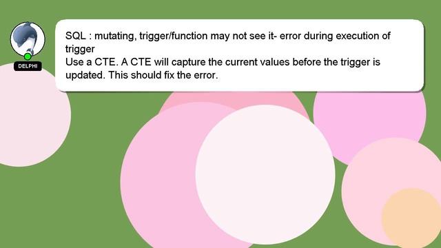 SQL : mutating, trigger/function may not see it- error during execution of trigger смотреть онлайн