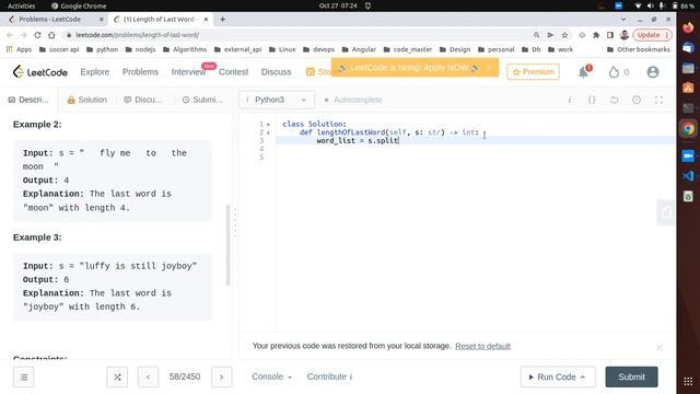 Leetcode Length of Last Word-58 Length of Last Word Python смотреть онлайн