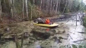 Лодка романтика2 и мотор-весло болотоход