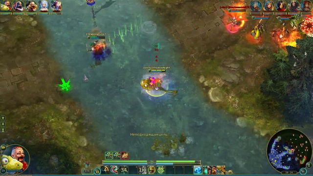 Prime World - жаба с синим билдом против фиолок и рыжиков