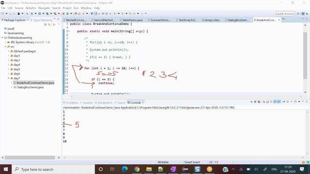 Day 07 class 19: Break and Continue in Java | Free Core Java Series for Absolute Beginners смотреть онлайн