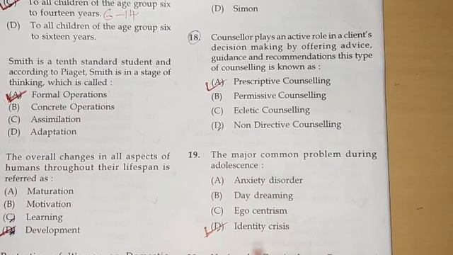 Ktet category3 Psychology previous question paper and answers Nov 2019 смотреть онлайн