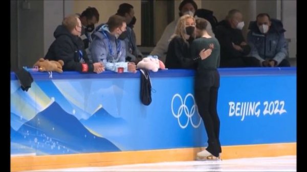 Valieva cries during training