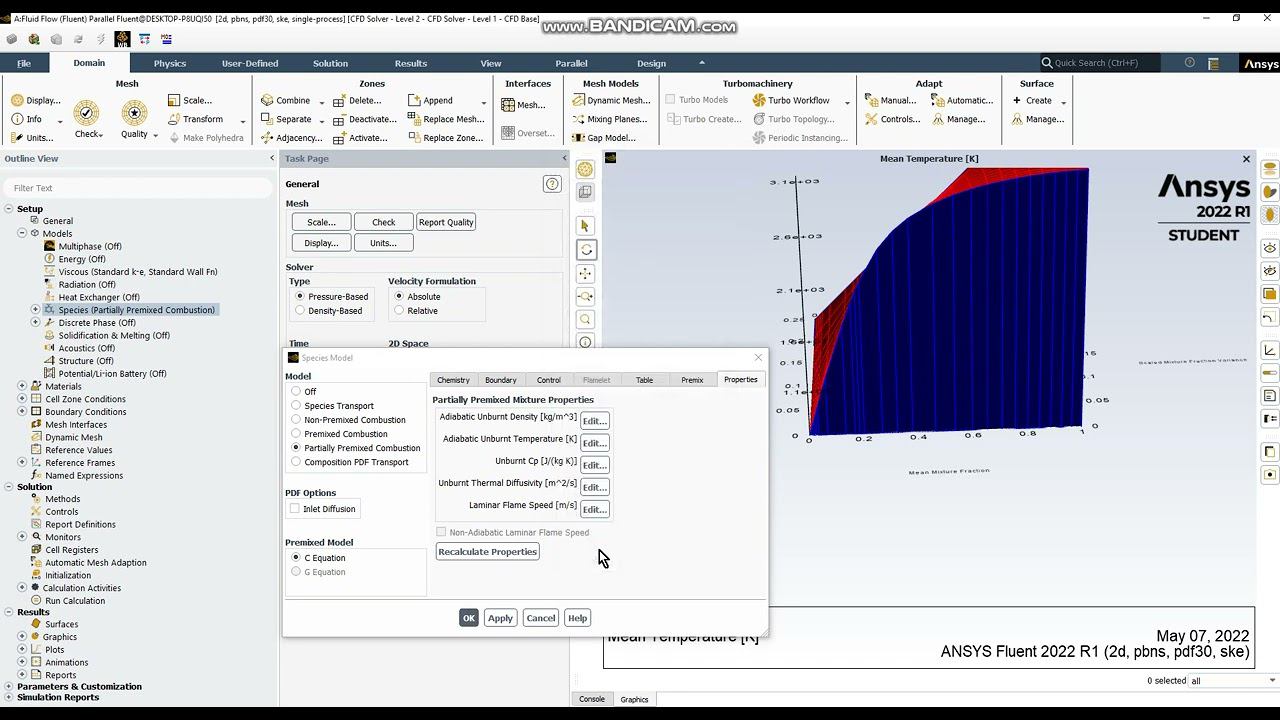 Урок 8. Часть 2. Partially Premixed Combustion Using Ansys Fluent.