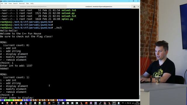 Pwn 13. Объекты C++ и vptr на куче смотреть онлайн