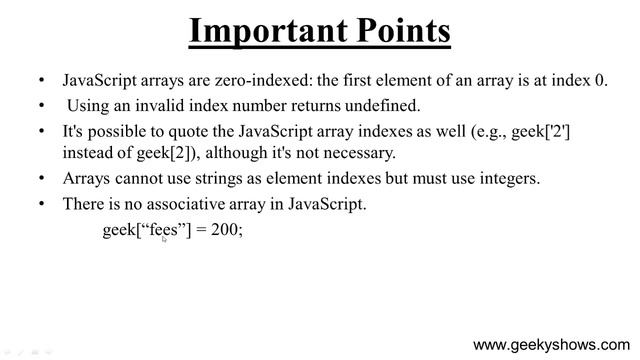 Array Important Points in JavaScript (Hindi) смотреть онлайн