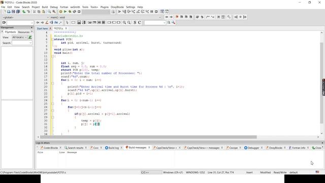 First Come First Served(FCFS) Scheduling Algorithm Code in C смотреть онлайн