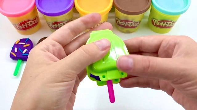 Лепим мороженое из Play Doh своими руками| Поделки из пластилина Плей До|Учим цвета| Видео для дете смотреть онлайн