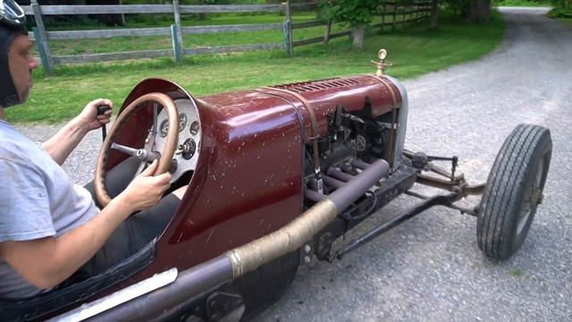 Driving A 1920's Miller Bodied Dirt Track Race Car.