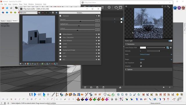 Зимний экстерьер. Создание снега в 3D. Рельеф. SketchUp, V-ray смотреть онлайн
