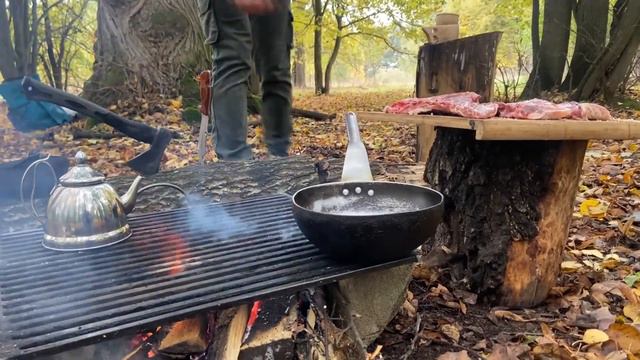 I COOKED LAMB BRISKET ON A CAMPFIRE IN THE WOODS смотреть онлайн