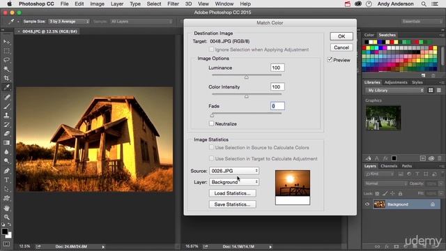 Photoshop CC Working With Match Color Lesson 1 смотреть онлайн