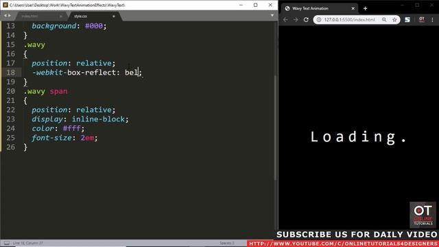 CSS Wavy Text Animation Effects | Html5 CSS3 Animation смотреть онлайн