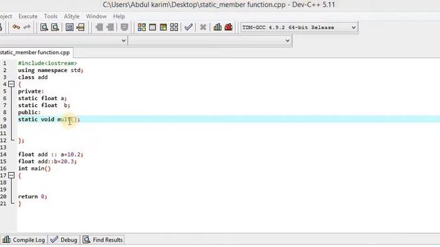 Static Member Function in c++ OOP (Hindi Urdu) -11 смотреть онлайн