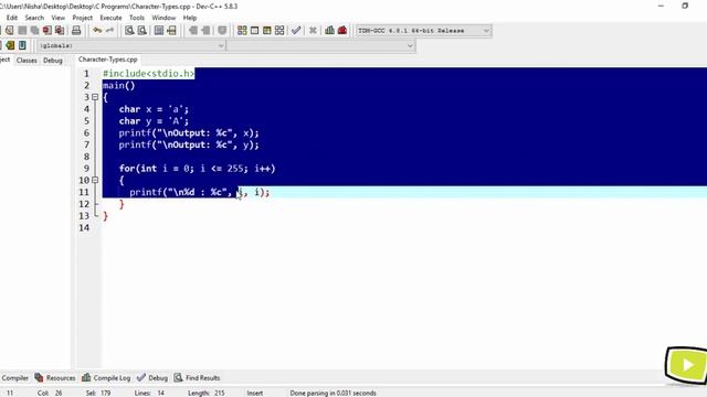 6.3. Character Types in C programming смотреть онлайн