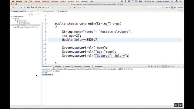 Java Part 2 Variables смотреть онлайн