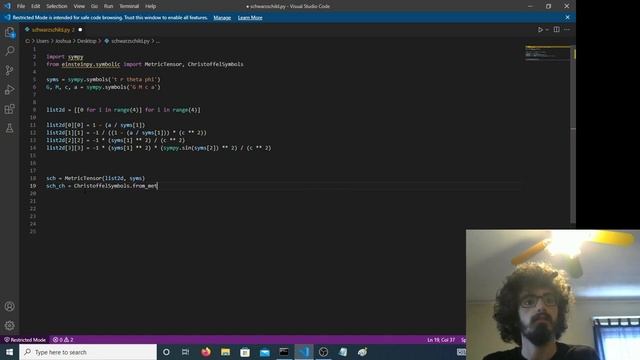 How to calculate Christoffel symbols with Python смотреть онлайн