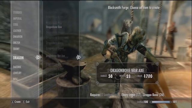 Skyrim Dawnguard Dragon Bone Weapons - Smithing tips смотреть онлайн