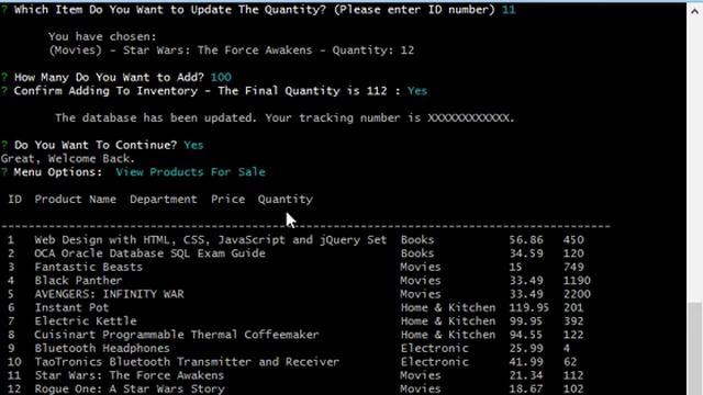 store front node.js CLI app demo - manager view смотреть онлайн